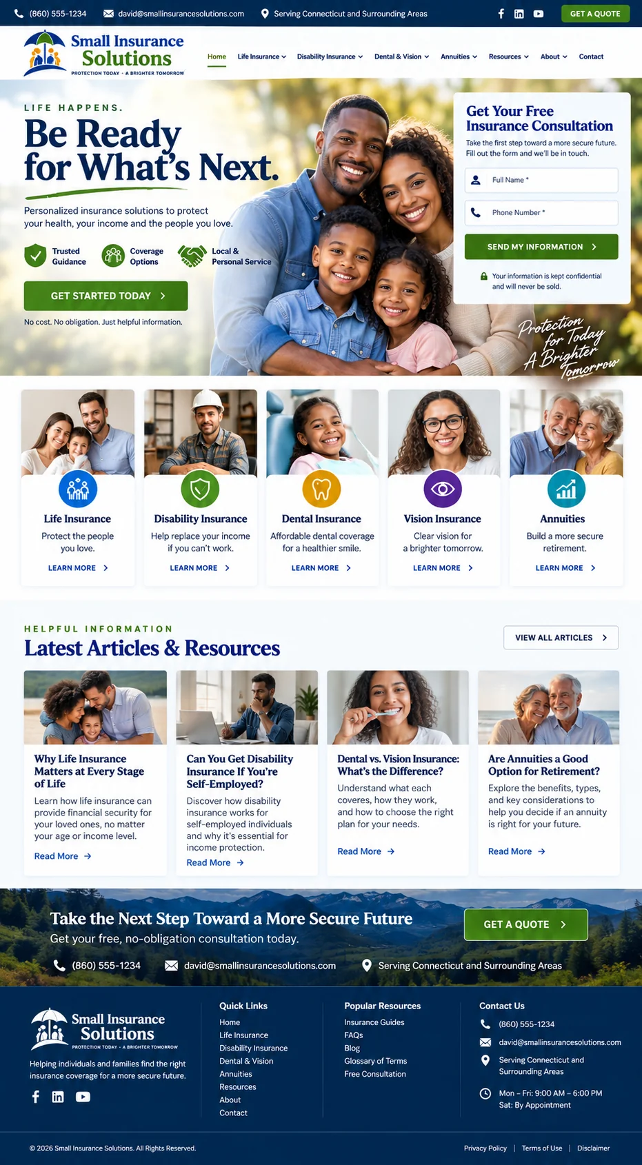 Small Insurance Solutions — Protection today, a brighter tomorrow